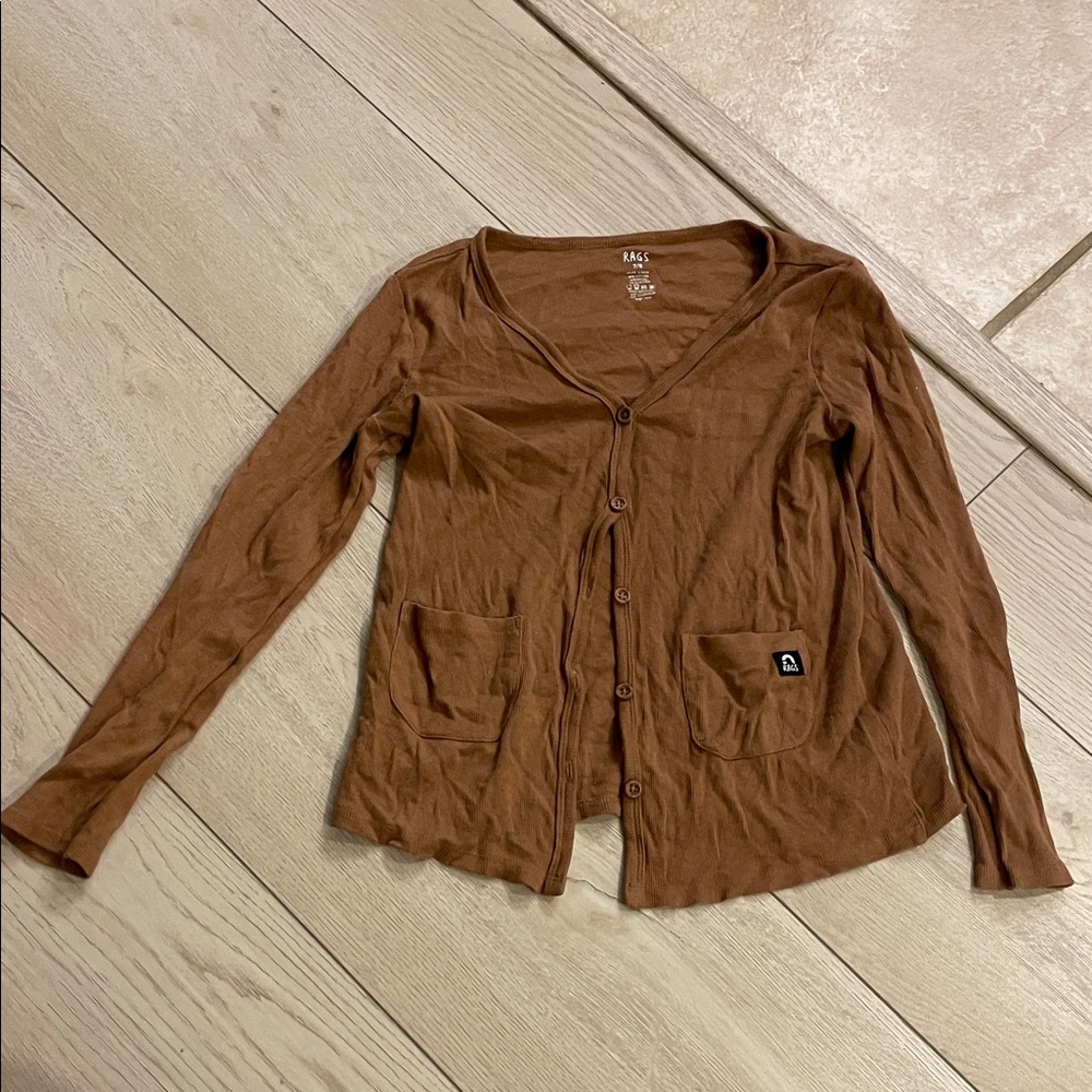 Kids Brown Button Down Shirt
